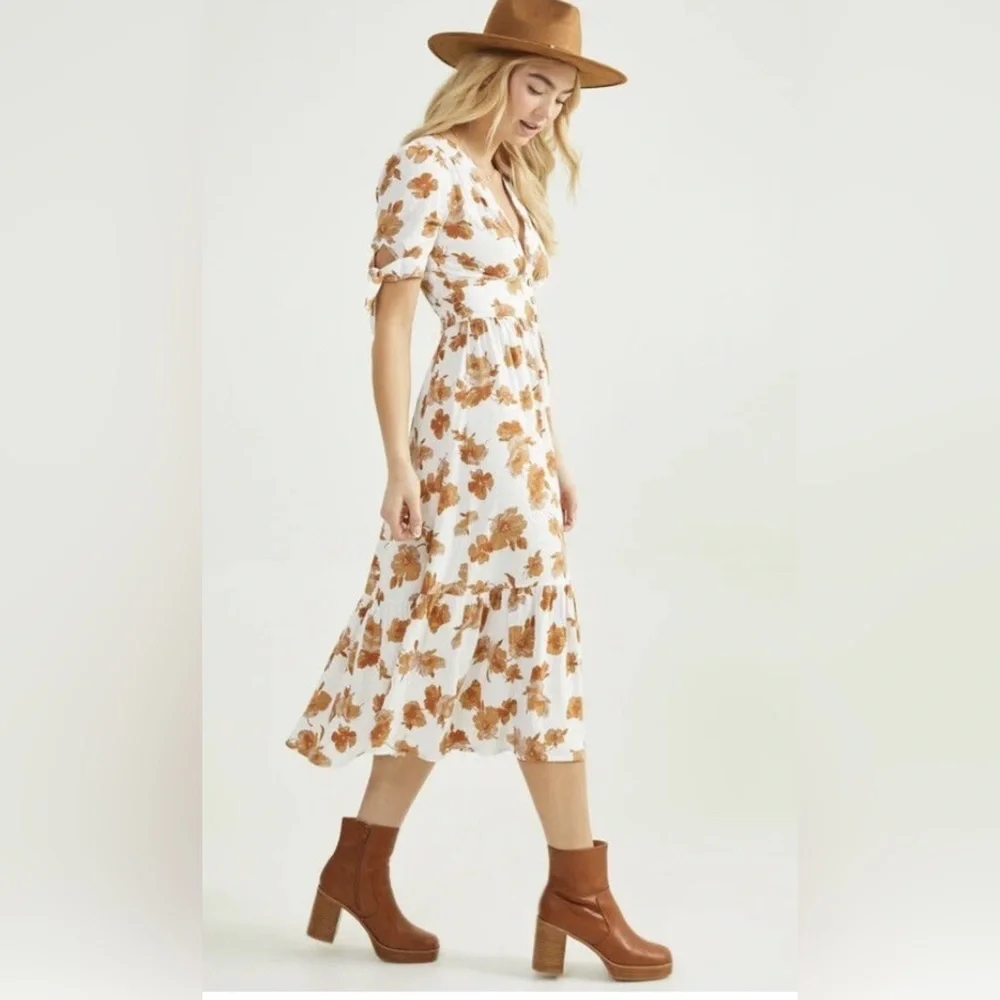 Altar'd State Stacie Floral Midi Dress - NWT - Picture 1 of 10